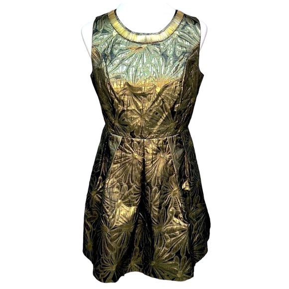 Romeo + Juliet Couture Gold Shimmering Dress - Picture 2 of 8